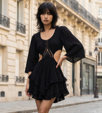 Black Cut Out Retro Dress by MOD