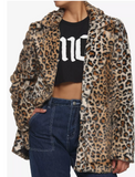 RETRO SOFT FAUX FUR LEOPARD COAT FOREVER 21 Deadstock