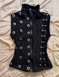METAL RING BLACK VEST.  DROPS JUNE 30th