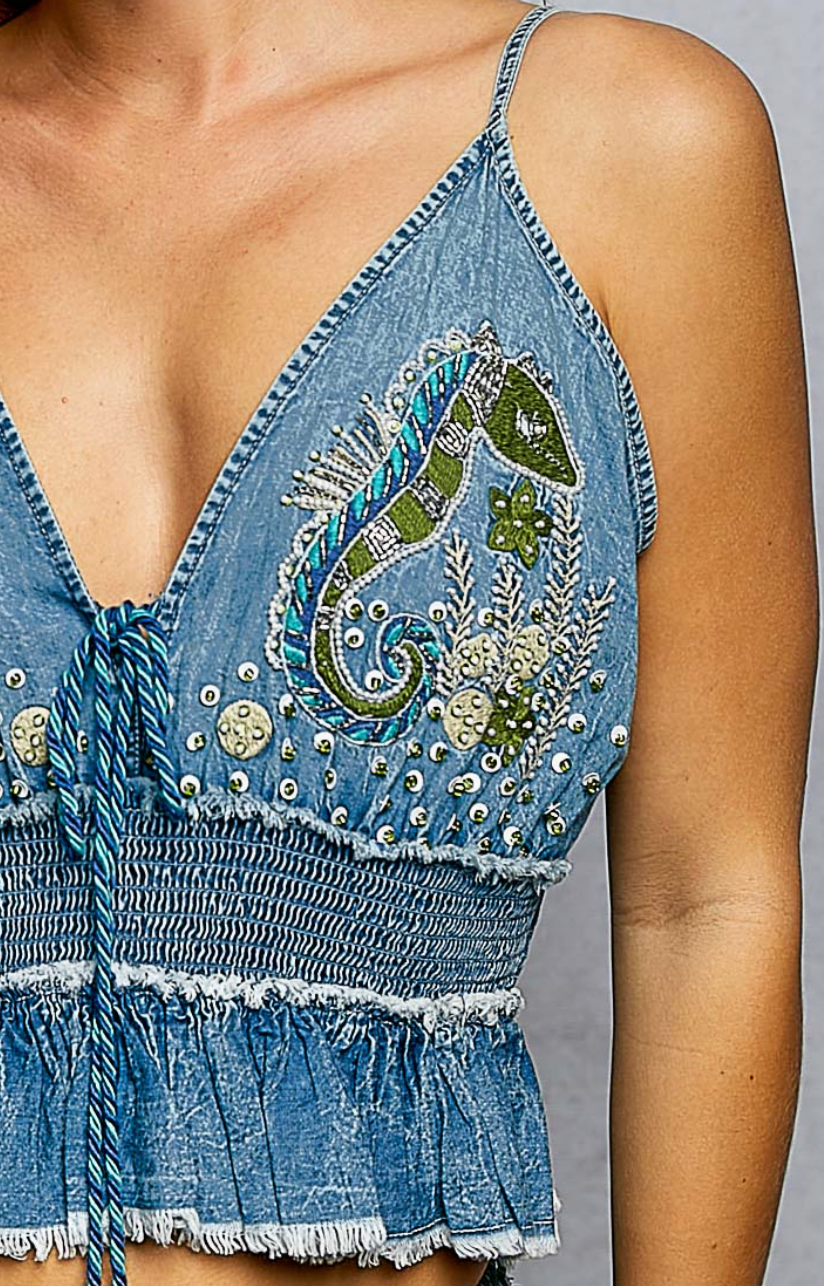 BOHO EMBELLISHED GORGEOUS HALTER By POL. DROPS JUNE 30th
