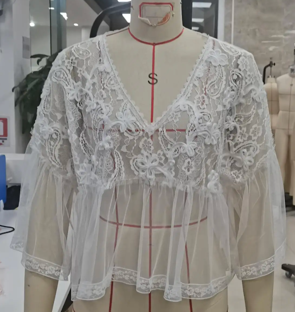 Loose Oversized Lace Sheer PEARL Top