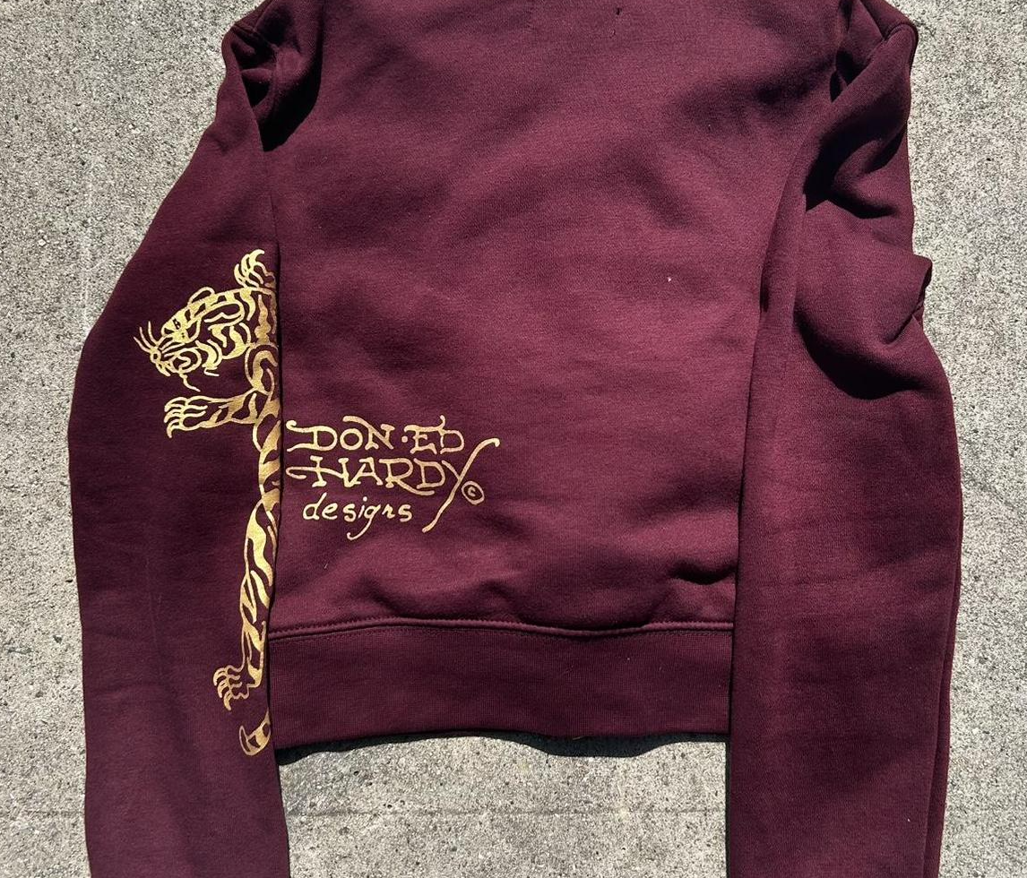 Vintage ED HARDY Cropped HOODIE. 200O Y2k