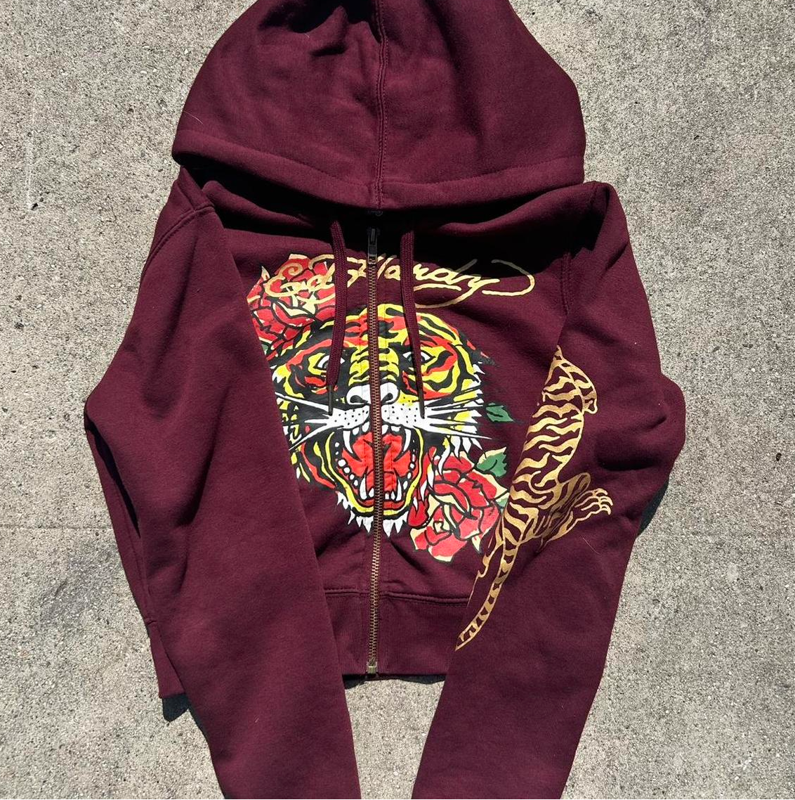 Vintage ED HARDY Cropped HOODIE. 200O Y2k