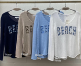 DISTRESSED BEACH WHITE VNECK SWEATER