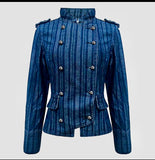 Fabulous  Vintage Vibe Striped Denim Jacket DROPS OCT 10