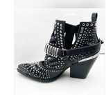 EPIC Jeffrey Campbell} Valdosta Studded Leather Block Heel Bootie’s