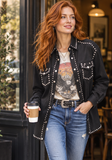 Vintage Street Style Studded Denim Jacket