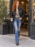 Vintage Street Style Studded Denim Jacket