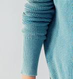 Turquoise Waffle Thermal Drop Shoulder Long Sleeve