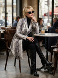 Beautiful Faux Suede Black & White Leopard Trench FRANKY Coat by Love Toke- Deadstock