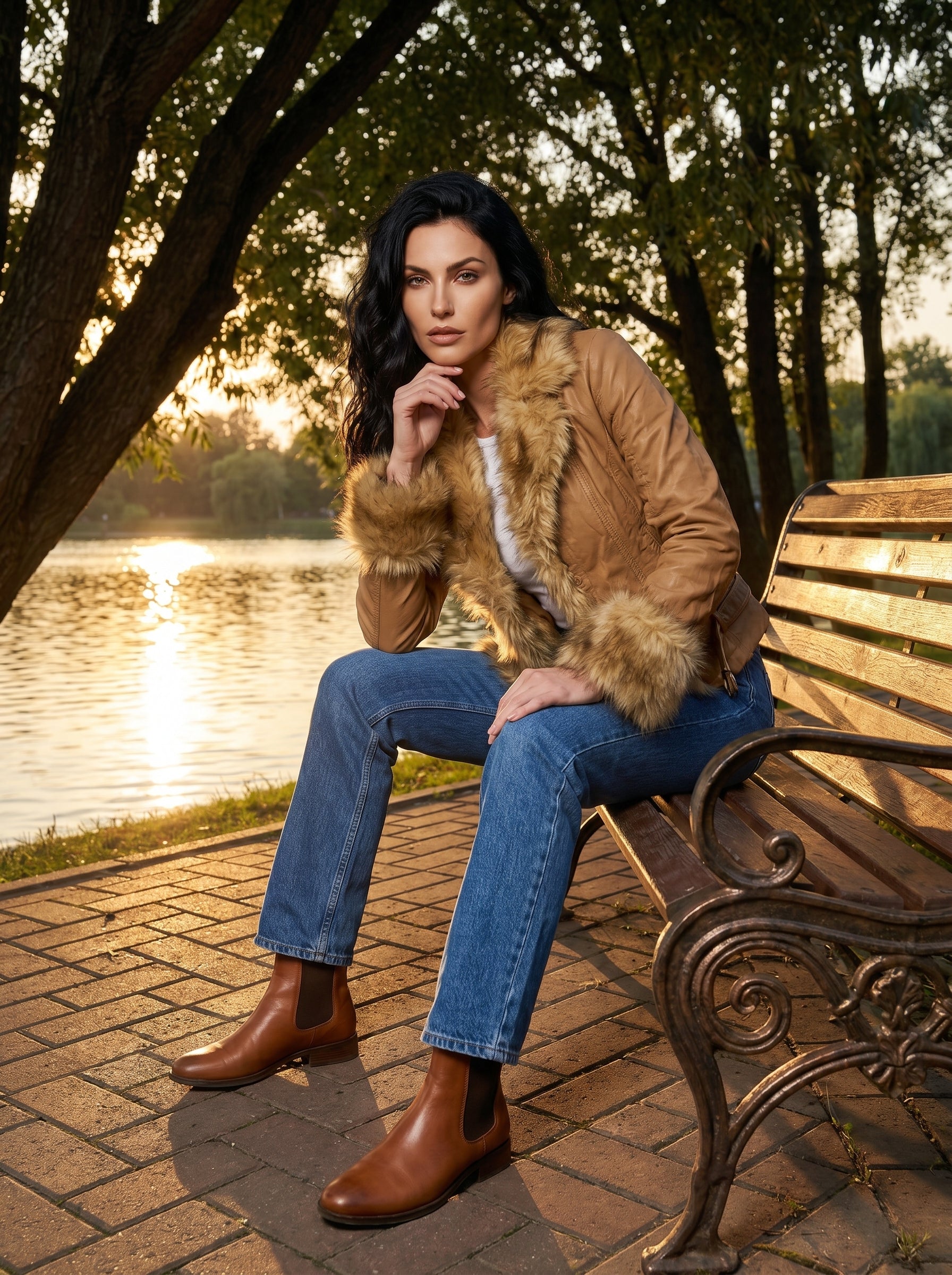 Vintage Faux Fur Leather Jacket 70's