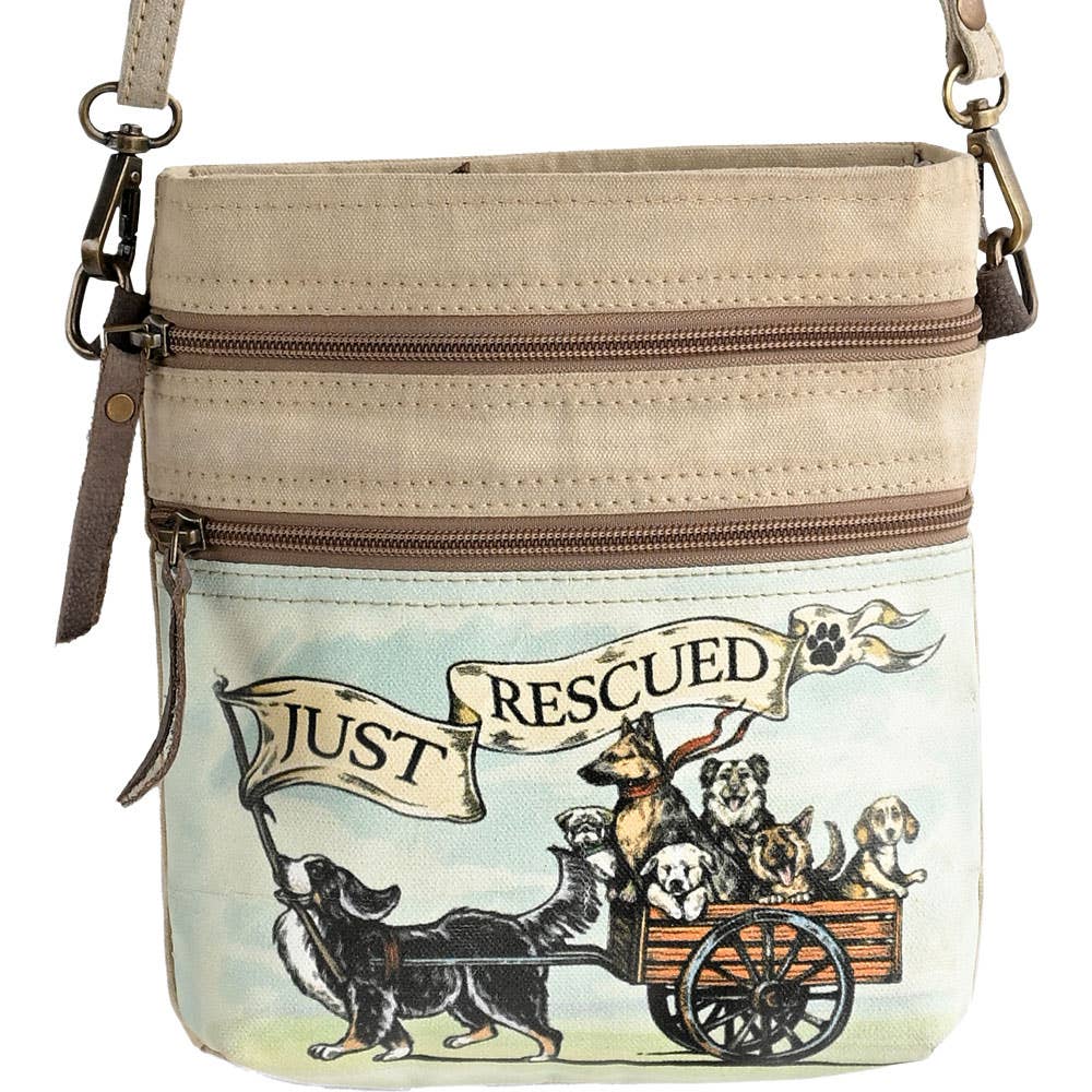 Clea Ray Canvas Bag Vintage Inspired - JUST RESCUED CROSSBODY BAG