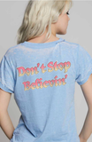 Recycled Karma  JOURNEY Don't Stop Believin Burn Out Tshirt