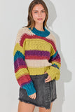 COLORBLOCK CABLE KNIT SWEATER (Color Options)