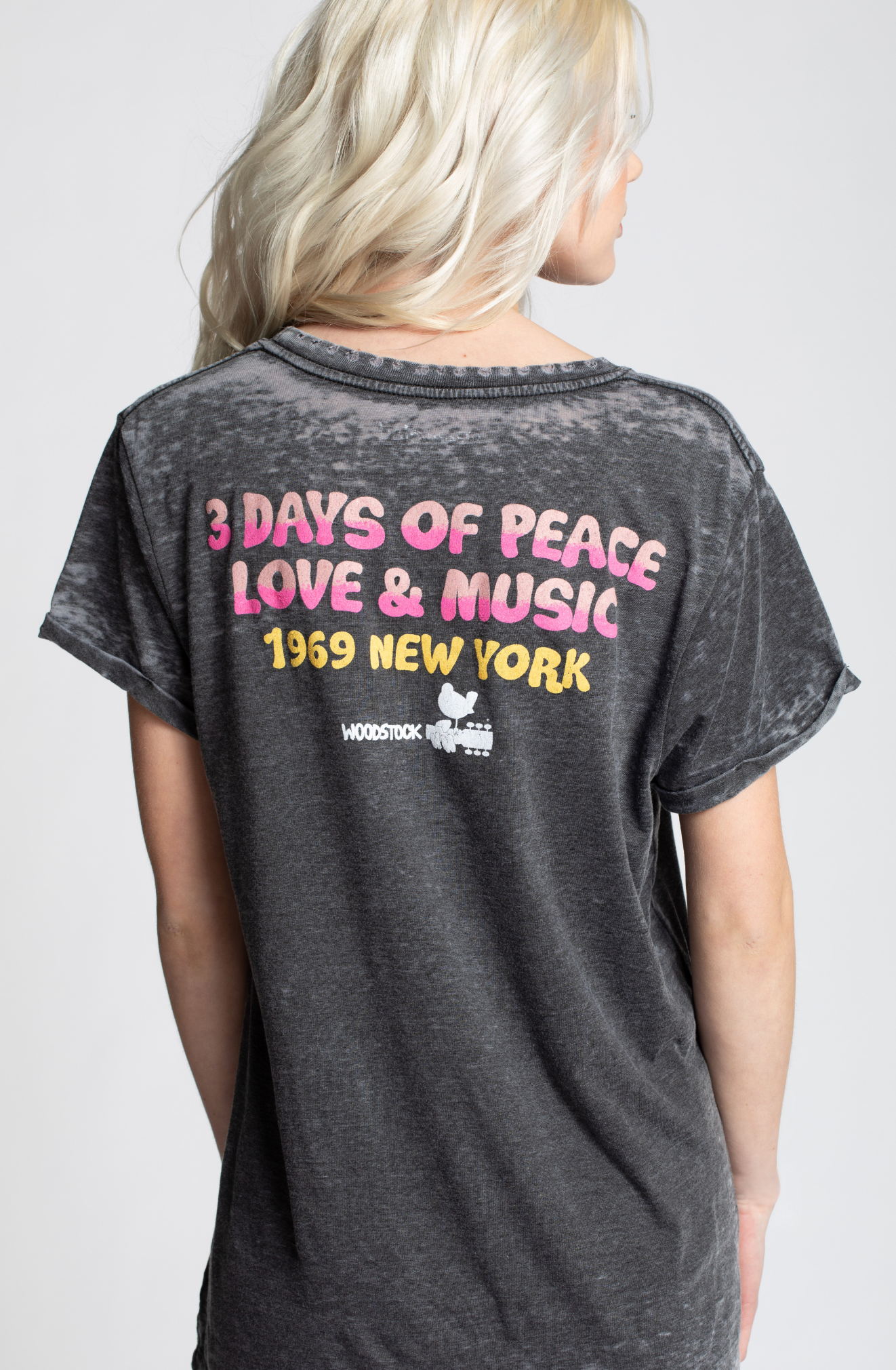 Recycled Karma - Woodstock Peace Love & Music Burnout Tee