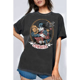 I ONLY KISS COWBOYS OVERSIZED TOP: White / L