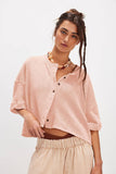 Sweetkama - Ladies Solid Color Midi Sleeves Knitted Cardigan