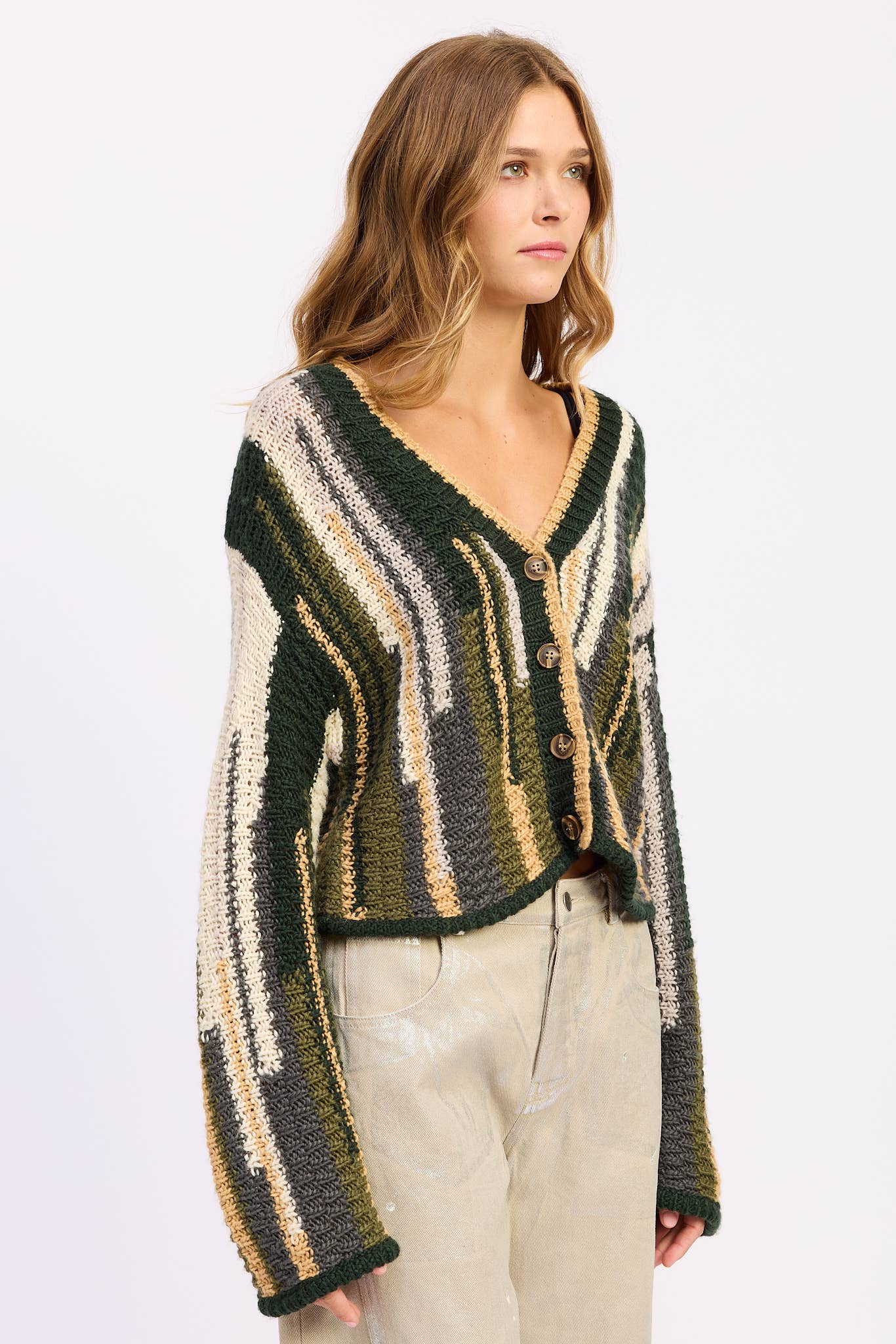 Emory Park - COLOR MIXED CARDIGAN TOP