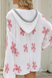 Pink Flower Hoodie Knit Top