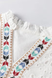 Eyelet Frill Short Sleeve Boho Spring Blouse