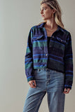 Fashion Week - FLEECE PLAID PRINT JACKET: BLACK WHITE