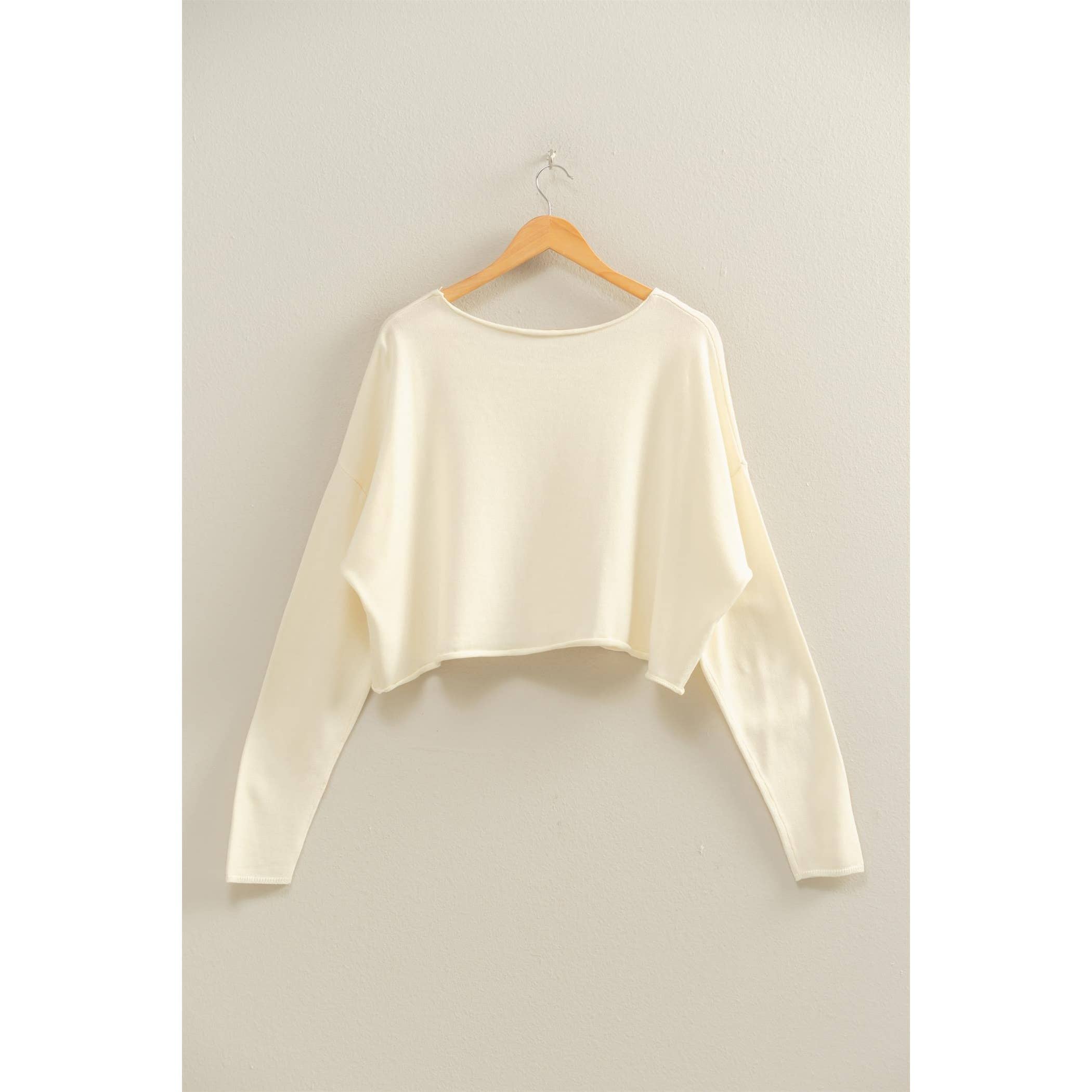 Wide Neck Drop Shoulder Relaxed Fit Sweater