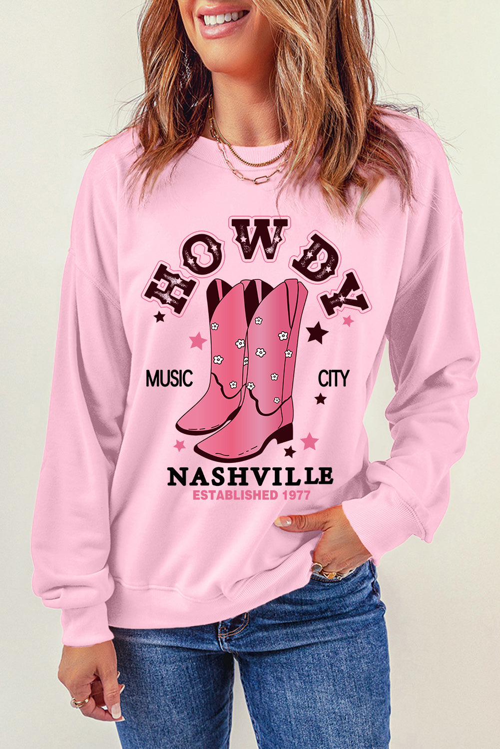 Pink Boots are Made For Nashville  Sweatshirt