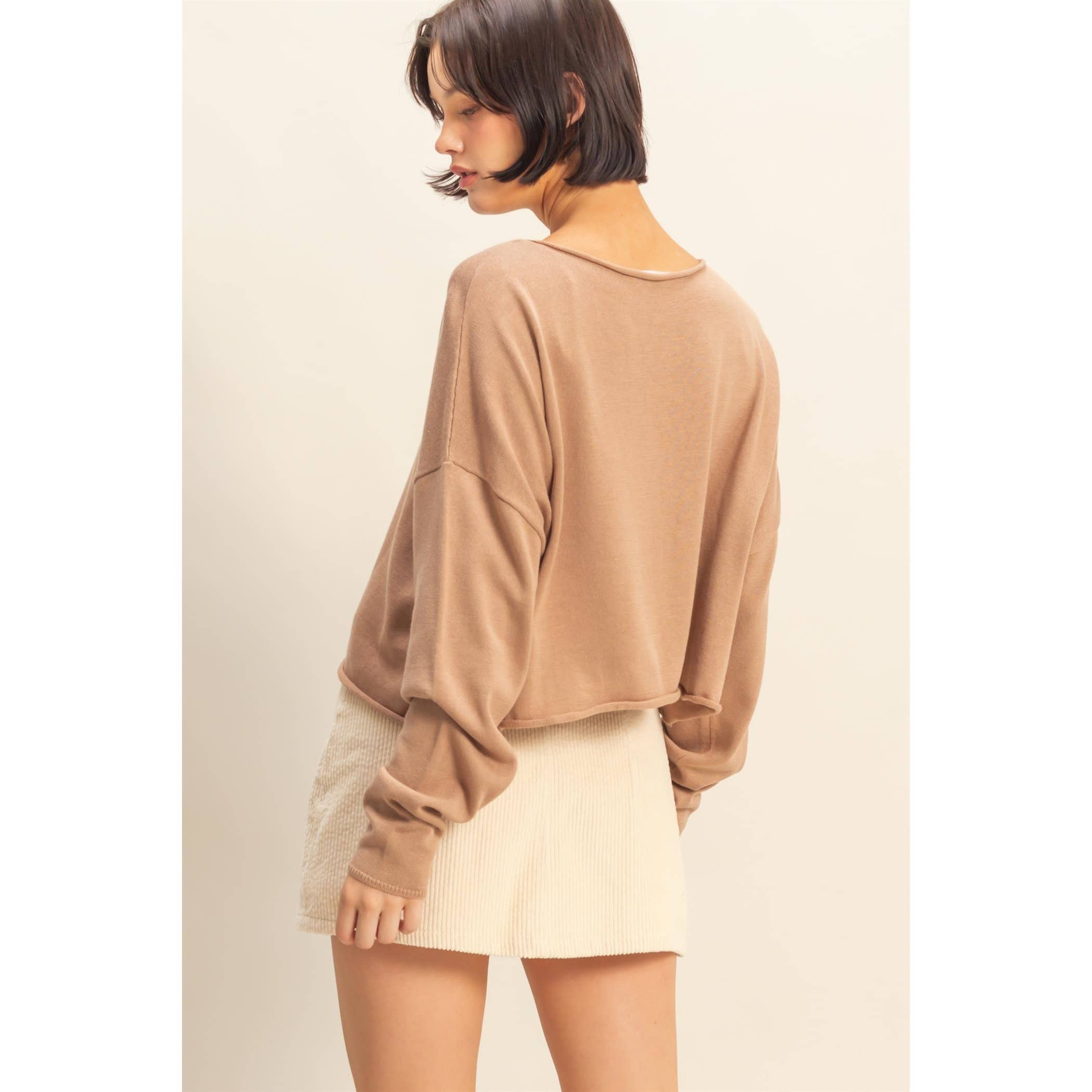 Wide Neck Drop Shoulder Relaxed Fit Sweater