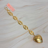 Horse Bits Gold Heart Dangle Purse Charm