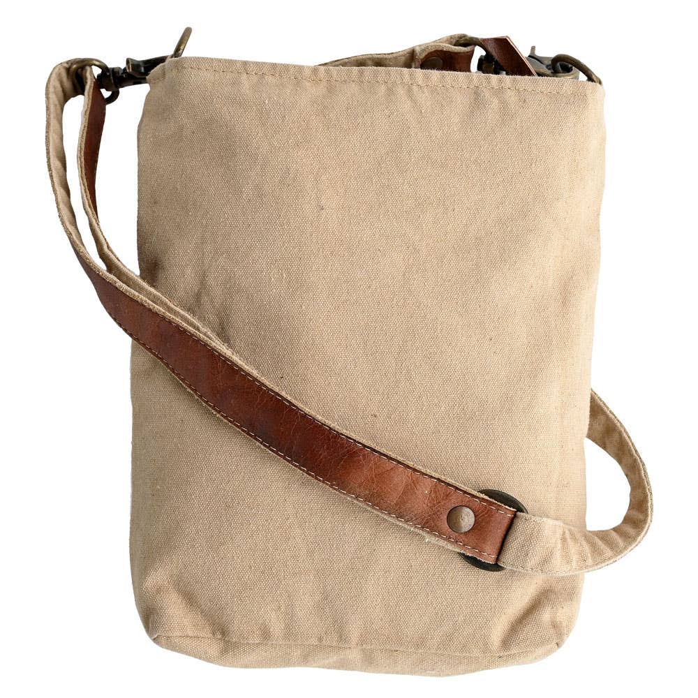 Clea Ray Canvas- CATS AND BOOKS CROSSBODY BAG
