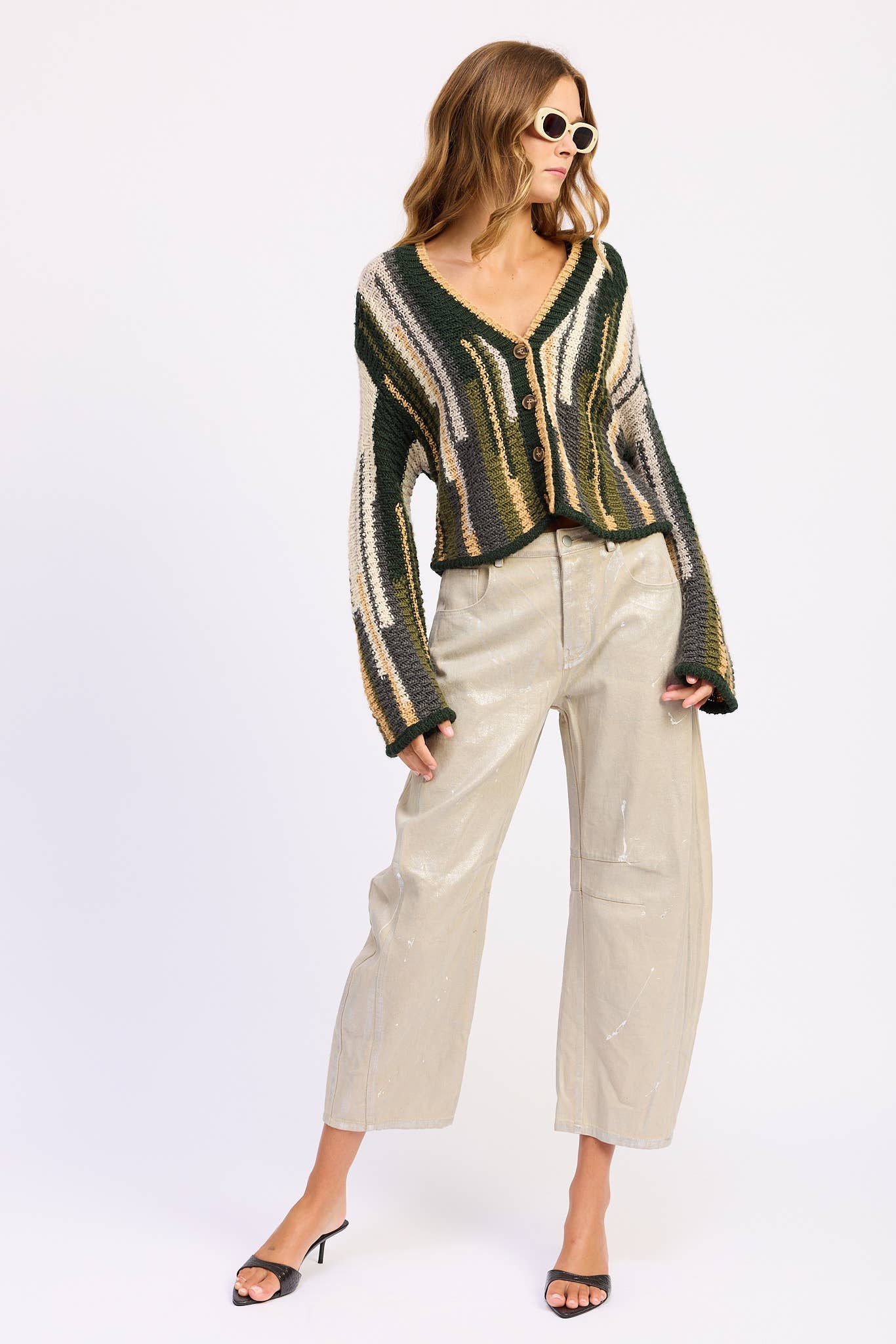Emory Park - COLOR MIXED CARDIGAN TOP