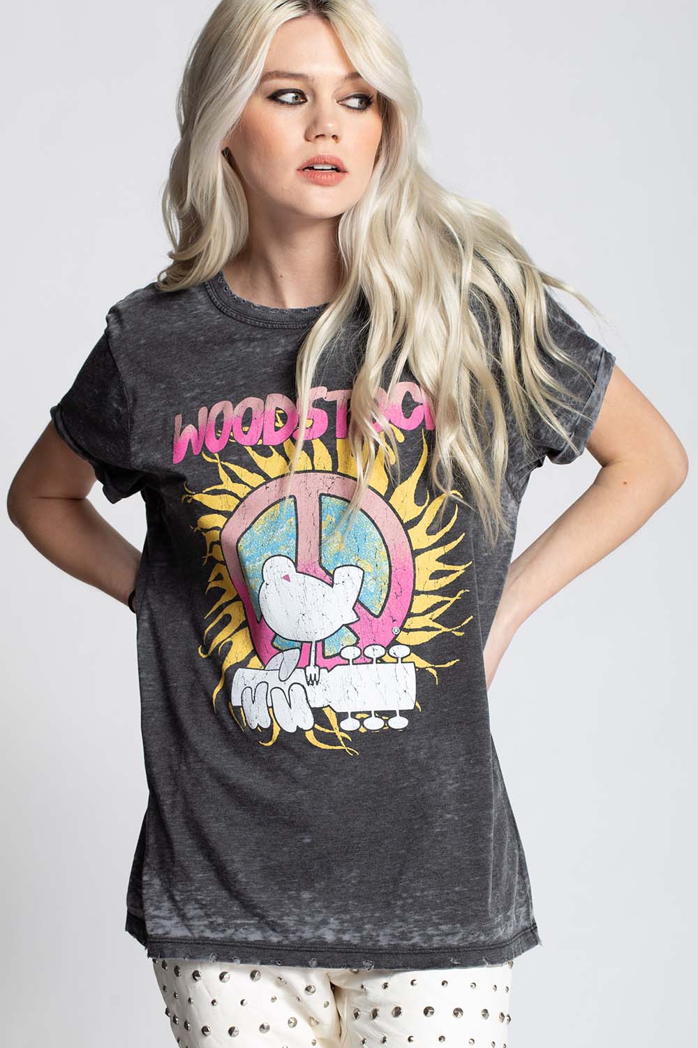 Recycled Karma - Woodstock Peace Love & Music Burnout Tee