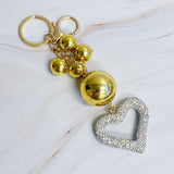 It Girl Glam Heart Bauble Key Chain Purse Charm (Color Options)