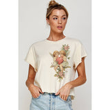 - ANGEL HEART OF LOVE  GRAPHIC WAIST CROP TSHIRT (COLOR OPTIONS)