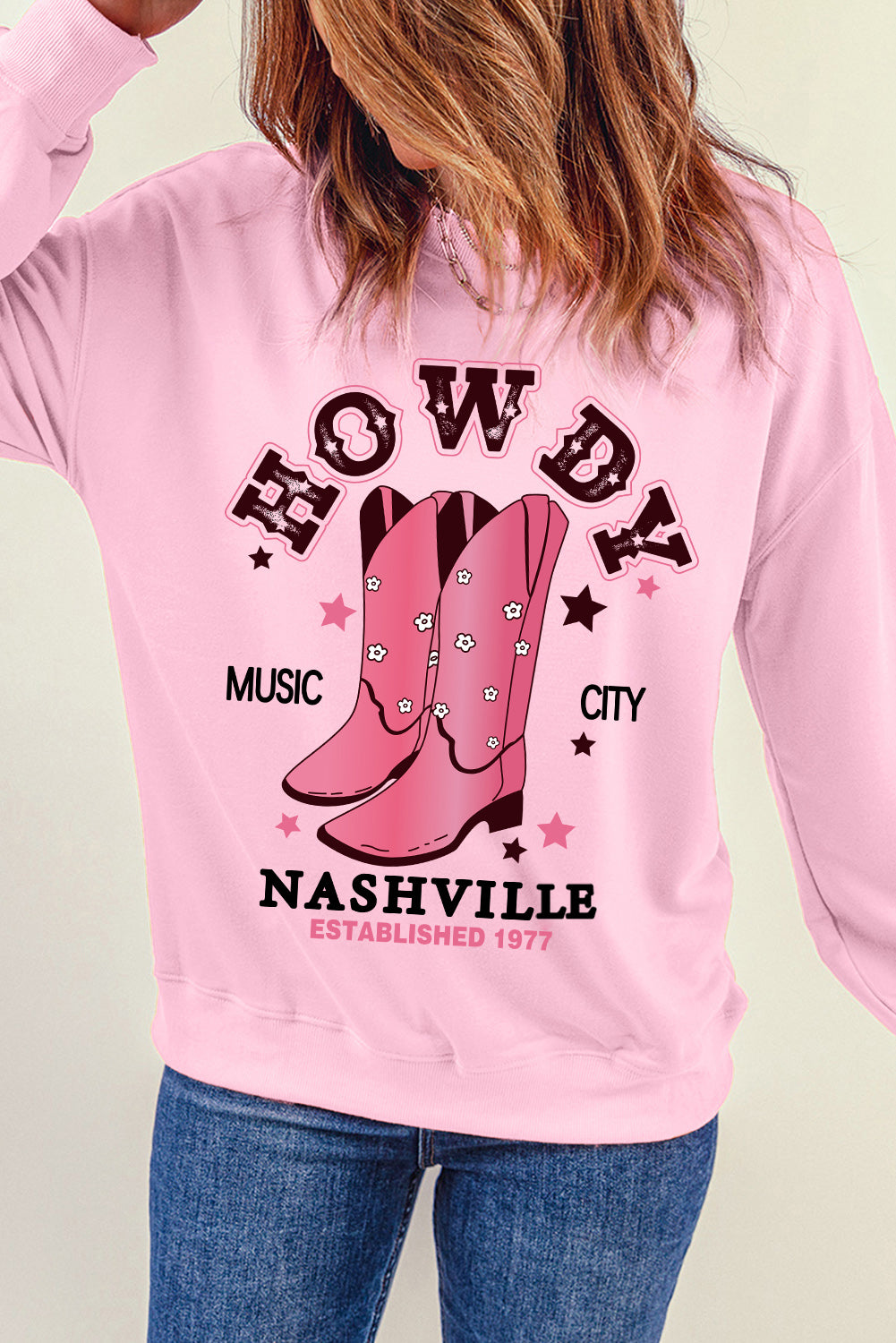 Pink Boots are Made For Nashville  Sweatshirt