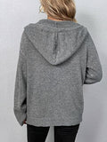 Cable Knit Drawstring Hoodie Cardigan (Color Options)