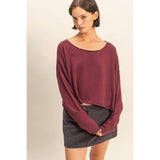 Wide Neck Drop Shoulder Relaxed Fit Sweater