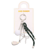 GOLF PEARL BEADED BAG CHARM KEYCHAIN