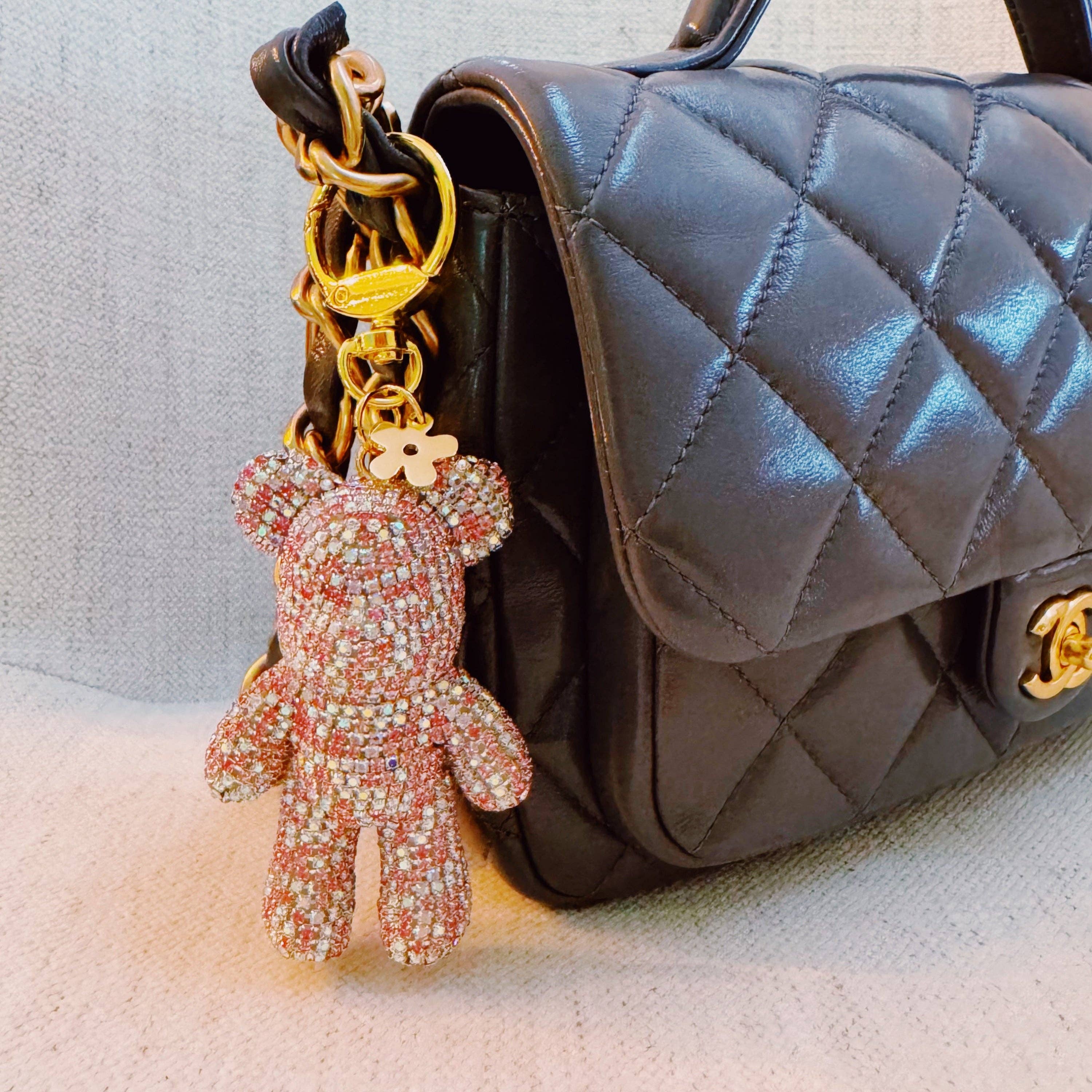 Pink Rhinestone Twinkle Teddy Bear Charm by Ellison & Young
