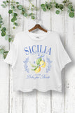 SICILIA LEMON BOXY CROP T-SHIRT