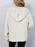 Cable Knit Drawstring Hoodie Cardigan (Color Options)
