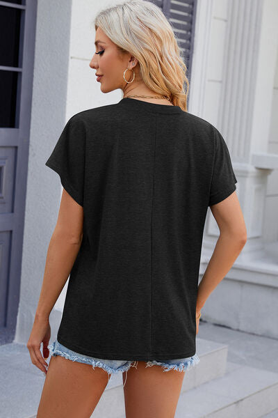 Basic V-Neck Short Sleeve T-Shirt (Color Options)