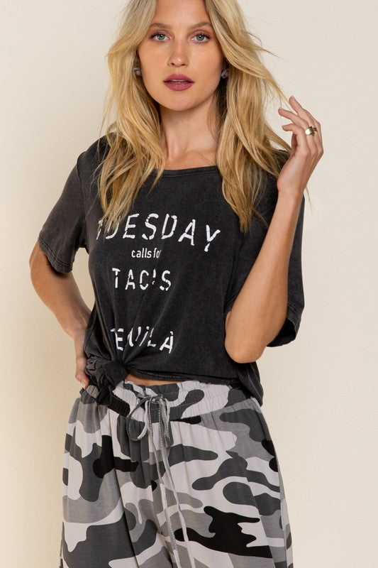 TUESDAY TACO and TEQUILA - BLACK T-Shirt