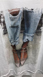 T-STRAP FLATS and JEANS T-SHIRT