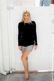 THE BEST LONG SLEEVE SOFEST BLACK TEE