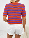 Striped 3/4 Sleeve Knit Top (Color Options)