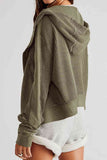 Waffle-Knit Zip Hoodie (Color Options)
