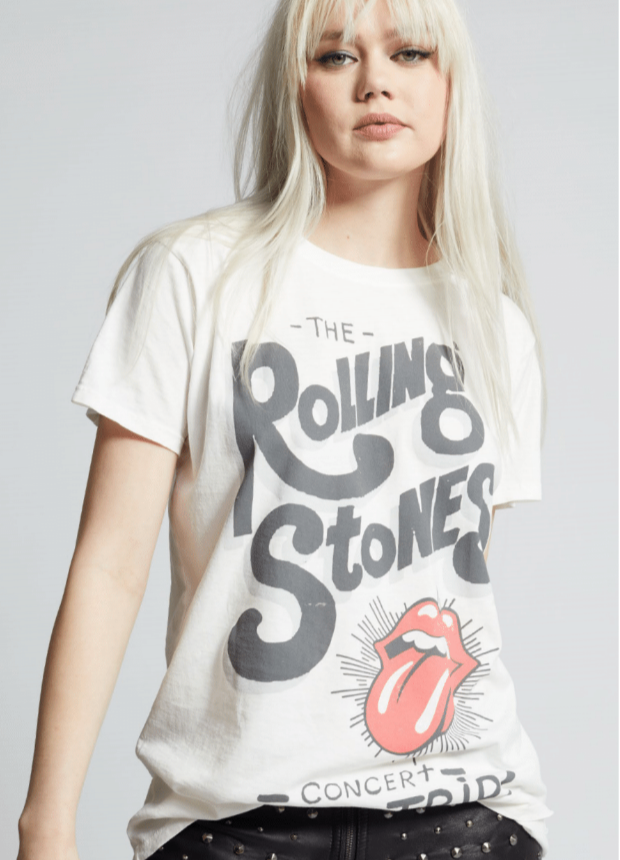 Recycled Karma - 302510 - 930 The Rolling Stones Bus Trip Unisex Tee: White / XS