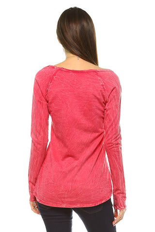 Urban X Apparel - Urban X Scoop neck Mineral wash Long sleeve French Terry