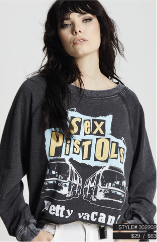 Recycled Karma - 302202 - 1030 Sex Pistols Pretty Vacant Ls Burnout Swtshrt